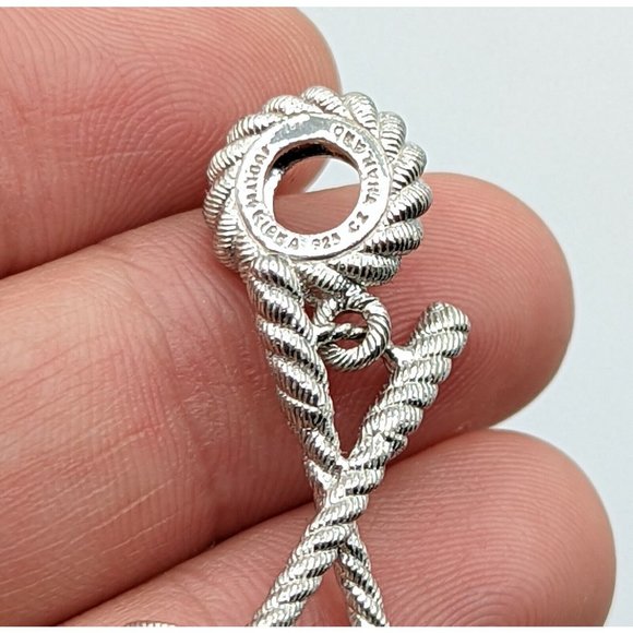 Judith Ripka Sterling Silver Enamel CZ Golf Ball Clubs Bead Charm - Picture 9 of 10